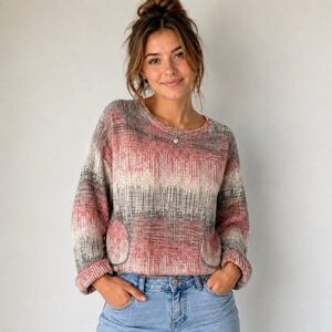 Anthropologie Postmark Nubby Knit Pullover Top Size M Boho Artsy‎ Soft Grunge